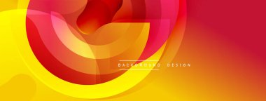 Soyut akışkan şekiller, canlı renkler. Sarı, turuncu, kırmızı renkler dinamik görsel efekt yaratır. Modern tasarım ögesi.