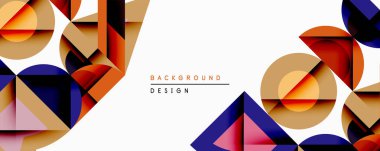 Soyut geometrik şekiller örtüşür, dinamik bileşim yaratır. Sıcak renklendirici, kahverengi, Beigecontrast havalı maviler. Minimalist tasarım, özgeçmiş ve sunumlar için uygun. Modern estetik.