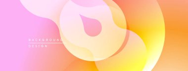 Soyut sıvı şekilleri pembe, turuncu ve sarı renkleri harmanlıyor. Yumuşak gradyanlar modern arkaplan tasarımı yaratır. Minimalist estetik.