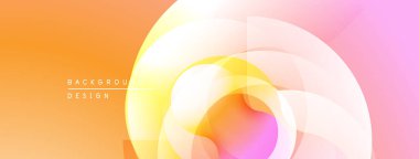 Soyut katmanlar canlı bir eğim yaratır. Yumuşak turuncu, sarı, pembe renkler kusursuz bir şekilde harmanlanır. Dijital arkaplanlar için modern tasarım.