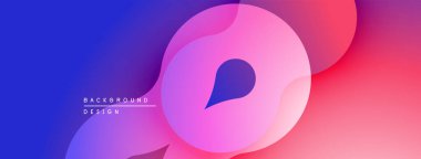 Soyut gradyanlar akıcı şekiller oluşturur. Pembe, mor, mavi renkler kusursuz bir şekilde harmanlanır. Arka planlar için modern tasarım ögesi.