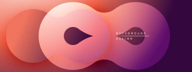 Soyut gradyan şekiller çakışıyor, yumuşak görsel akış yaratıyor. Pembe, mor renkler tasarıma egemen, modern estetik.