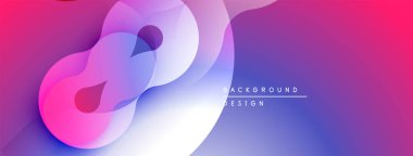Soyut sıvı şekiller, canlı mor renkler, modern tasarım. Gradyan arka plan dinamik görsel efekt yaratır. Düz kıvrımlar, akış biçimleri.