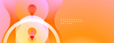 Soyut tasarım özellikleri üst üste binen şekiller, sıcak renkler. Gradyan karışımları yumuşak görsel efekt yaratır. Modern arkaplan ögesi.