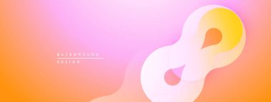 Soyut eğim arkaplanı. Yumuşak pembe, turuncu renkler pürüzsüz bir şekilde harmanlanır. Modern tasarım akış şekilleri, ince kıvrımlar içerir.