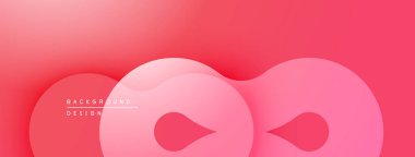 Soyut pembe arka plan. Üst üste binen şekiller, akıcı, modern tasarım yaratır. Gradyan derinlik ekler, görsel ilgi.