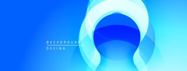 Soyut mavi katmanlar dinamik görsel efekt yaratır. Yumuşak eğimler derinliği, modern tasarım elementlerini gösterir. Parlak, temiz estetik.