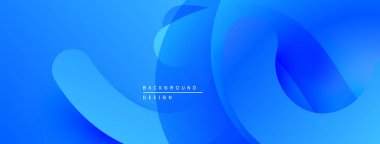 Soyut mavi arkaplan. Üst üste binen şekiller dinamik görsel efekt yaratır. Yumuşak eğimler, modern tasarım elementleri mevcut.