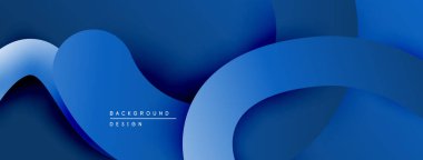 Soyut mavi katmanlar akışkan şekiller yaratır. Modern tasarım, düzgün eğimler, asgari estetik. Dijital projeler için uygun arkaplan.