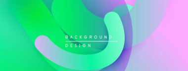 Soyut sıvı şekilleri canlı yeşillikleri, morları, pembeleri harmanlıyor. Modern tasarım dinamik görsel deneyim yaratır. Pürüzsüz gradyanlar yumuşak doku sunar.