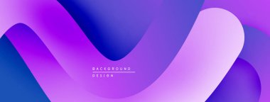 Soyut sıvı şekiller, canlı mor renkler kusursuz bir şekilde harmanlanır. Modern tasarım hareketi, enerjiyi, yumuşak eğilimleri çağrıştırıyor.