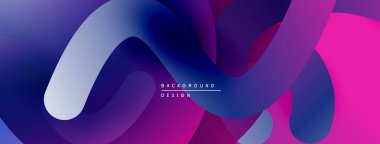 Soyut sıvı şekiller, canlı mor renkler, modern tasarım. Pürüzsüz gradyanlar dinamik görsel akış yaratır. Arkaplan ögesi.