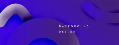 Soyut mor arkaplan. Üst üste binen şekiller dinamik görsel efekt yaratır. Dijital projeler için modern tasarım.