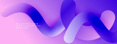 Soyut sıvı şekiller, canlı mor renkler, pürüzsüz gradyanlar modern arkaplan tasarımı yaratır. Minimalist estetik, dinamik kompozisyon.