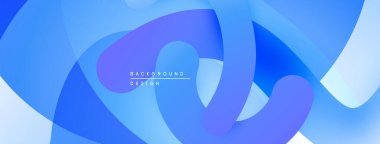 Soyut akışkan şekiller, mavi eğimler, modern tasarım. Minimalist kompozisyon dinamik görsel akış yaratır. Yumuşak kıvrımlar hareketi gösterir.