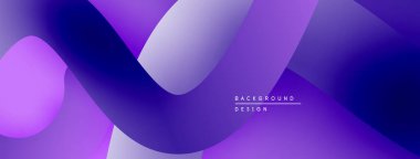 Soyut mor eğimler akışkan şekiller yaratır. Modern tasarım, pürüzsüz geçişler, canlı renk düzeni. Minimalist estetik.