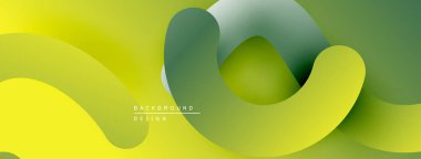 Soyut sıvı şekiller, canlı yeşil renkler, pürüzsüz gradyanlar modern arkaplan tasarımı yaratır. Minimalist estetik, yumuşak gölgeler.