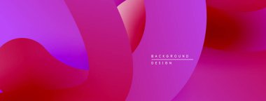 Soyut sıvı şekilleri canlı mor, pembe renkleri harmanlıyor. Modern tasarım hareketi, enerjiyi, görsel cazibeyi çağrıştırıyor. Arkaplanda metin ögeleri.
