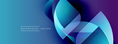 Soyut akışkan şekiller, canlı maviler, morlar dinamik bir zemin oluşturur. Modern tasarım elementleri hareket ve enerji.
