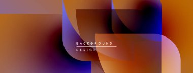 Soyut sıvı şekilleri örtüşür, canlı turuncu ve mor renkler yaratır. Arkaplan ve sunumlar için modern tasarım ögesi.