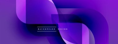 Soyut mor dizayn, üst üste binen şekiller, gradyanlar. Modern estetik, arka planlar ve sunumlar için uygun. Mevcut en küçük metin.