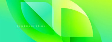 Soyut eğim arkaplanı. Üst üste binen şekiller dinamik görsel efekt yaratır. Parlak yeşil, sarı renkler kompozisyona hakim. Modern tasarım ögesi.