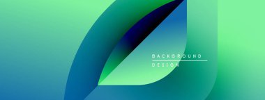 Soyut eğimler akışkan şekiller yaratır. Teal, yeşil renkler tasarıma hakim. Minimum metin arka plana odaklandığını gösteriyor. Modern estetik.