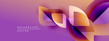 Soyut mor arkaplan akıcı kurdele şekilleri içerir. Değişken renklere sahip modern tasarım, dinamik kompozisyon. Yumuşak gölgeler derinlik yaratır.