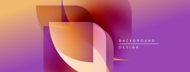 Soyut eğim arkaplanı. Sıvı şekiller üst üste binerek, dinamik görsel efekt yaratır. Mor, turuncu renkler kompozisyona hakim. Metin arkaplan tasarımı okur.