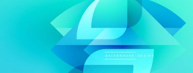 Soyut mavi tasarım üst üste binen şekiller, gradyanlar. Modern estetik, arka planlar ve sunumlar için uygun. Temiz, canlı kompozisyon.