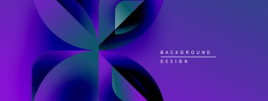 Soyut çiçek tasarımı. Mor, deniz mavisi renkleri, dinamik görsel efekt oluşturur. Dijital projeler için modern arkaplan.
