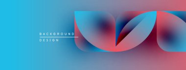 Soyut akışkan şekiller, canlı mavi eğimler, kırmızı aksanlar. Arka planlar ve sunumlar için modern tasarım öğesi. Minimalist estetik.