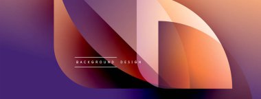 Soyut gradyanlar dinamik şekiller oluştururlar. Mor, turuncu renkler düzgün bir şekilde modern görsel efekt oluşturur. Metin arkaplan tasarımı okur.