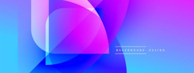 Soyut enerjik tasarım. Üst üste binen şekiller dinamik değişim etkisi yaratır. Dijital projeler için modern, renkli arkaplan.