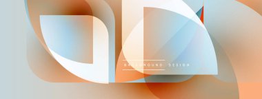 Soyut tasarım akışkan şekiller, gradyanlar içerir. Şeftali, mavi renkler kompozisyona hakim. Modern estetik, temiz çizgiler görsel ahenk sunar.