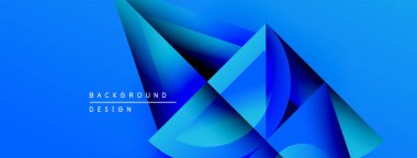 Soyut mavi tasarım, üst üste binen geometrik şekiller. Renkler derinlik yaratır, modern estetik. Arkaplanda metin arkaplan, tasarım.