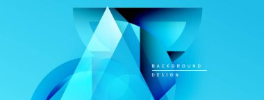 Soyut mavi arkaplan. Geometrik şekiller, dinamik görsel efekt oluşturur. Dijital projeler için modern tasarım.