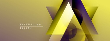 Soyut geometrik tasarım. Sarı, mor renkler dinamik görsel efekt yaratır. Sunumlar ve markalaşma için modern arkaplan.
