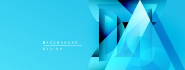 Soyut geometrik tasarım. Mavi gölgeler katmanlı şekiller yaratır, modern estetik. Minimalist bileşim, uygun arkaplan ögesi.