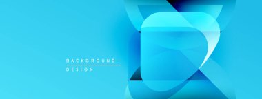 Parlak mavi soyut tasarım. Üst üste binen şekiller dinamik görsel efekt yaratır. Geçmişe uygun modern, temiz estetik..