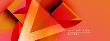 Soyut geometrik şekiller örtüşüyor, canlı turuncu ve kırmızı renkler yaratıyor. Arkaplan ve sunumlar için modern tasarım ögesi.