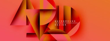 Soyut geometrik şekiller, canlı turuncu renkler, modern tasarım. Metin, kompozisyon içerisindeki arkaplan tasarımını okur.