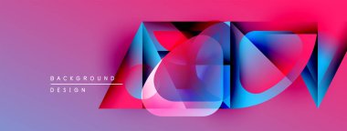 Soyut geometrik şekiller üst üste binerek canlı pembe renk gradyan etkisi yaratır. Arkaplan ve sunumlar için modern tasarım ögesi.