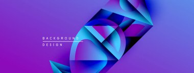 Soyut mor, mavi tasarım. Geometrik şekiller, dinamik görsel efekt oluşturur. Dijital projeler için modern arkaplan.