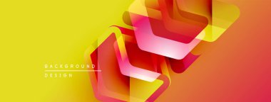 Soyut geometrik şekiller sarı arkaplanla örtüşür. Canlı renkler, bayraklar veya sunumlar için uygun modern tasarım oluşturur.