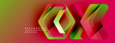 Soyut geometrik şekiller, canlı renklerin karışımı. Modern tasarım elementleri dinamik arkaplan yaratır. Metin arkaplan tasarımı okur.