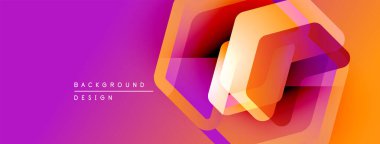 Soyut geometrik şekiller canlı mor, turuncu renkleri harmanlarlar. Modern tasarım dinamik enerjiyi, görsel ilgiyi öneriyor. Arkaplan metni arkaplan tasarımı okur.