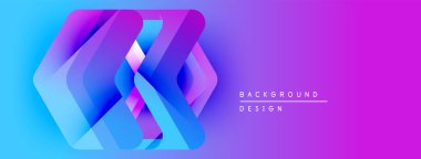 Soyut geometrik şekiller çakışıyor ve canlı bir mavi eğim yaratıyor. Modern tasarım dijital arkaplan veya pankart önerir.