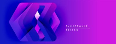 Soyut mor, mavi gradyan tasarım. Geometrik şekiller, dinamik görsel efekt oluşturur. Sunumlar ve web siteleri için modern arkaplan.