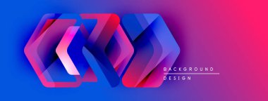 Soyut geometrik şekiller örtüşür, parlak mavi ve pembe renkler yaratır. Arkaplan ve sunumlar için modern tasarım ögesi.